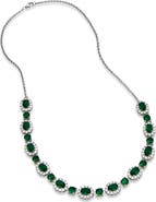SAVVY CIE JEWELS Cubic Zirconia Halo Necklace