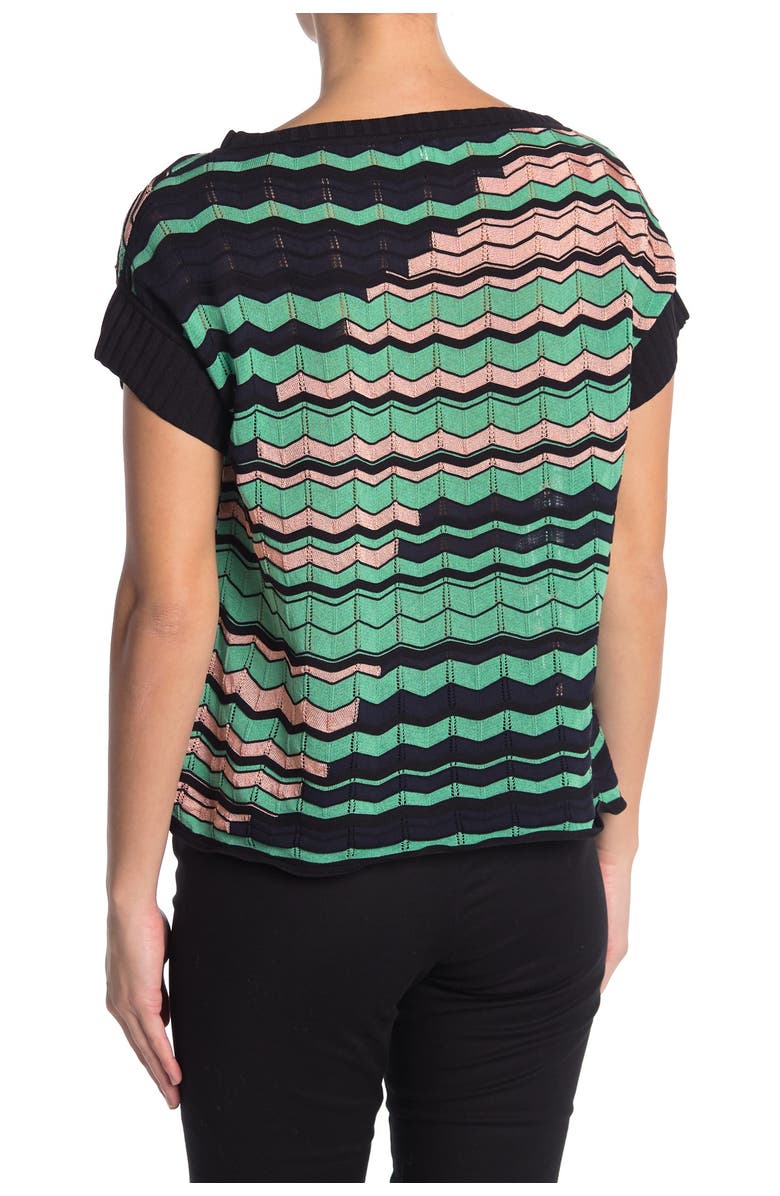 M Missoni Chevron Striped Short Sleeve Top, Alternate, color,