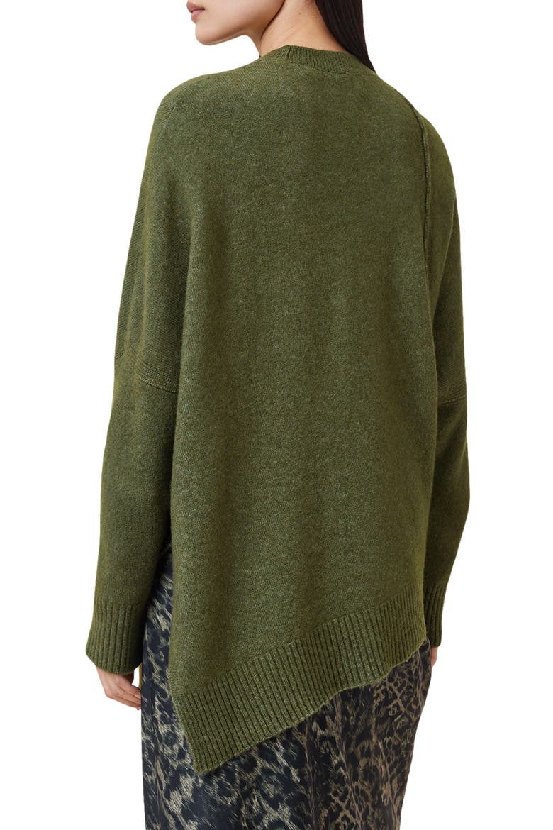 Lock Asymmetrical Crewneck Sweater, Alternate, color, MOSS GREEN