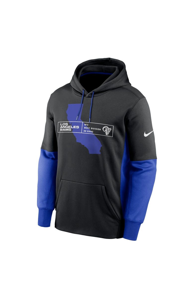 Nike Men's Nike Black Los Angeles Rams Color Block Fleece Performance Pullover Hoodie, Alternate, color, Black