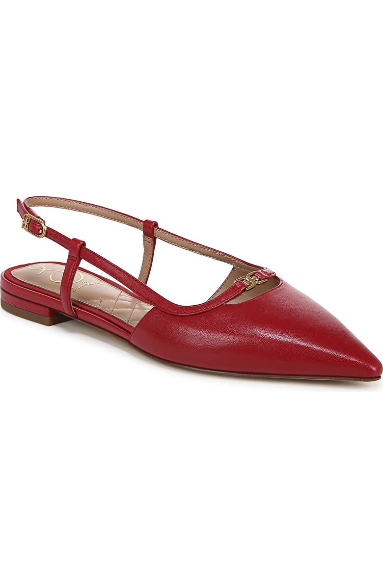 Sam Edelman Cohen Pointed Toe Flat, Main, color, Scarlet