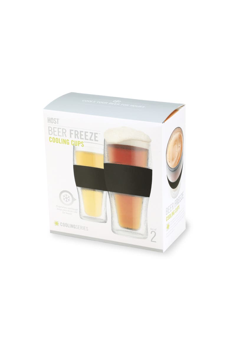 Beer FREEZE Cooling Cup Set of 2, Alternate, color, Black