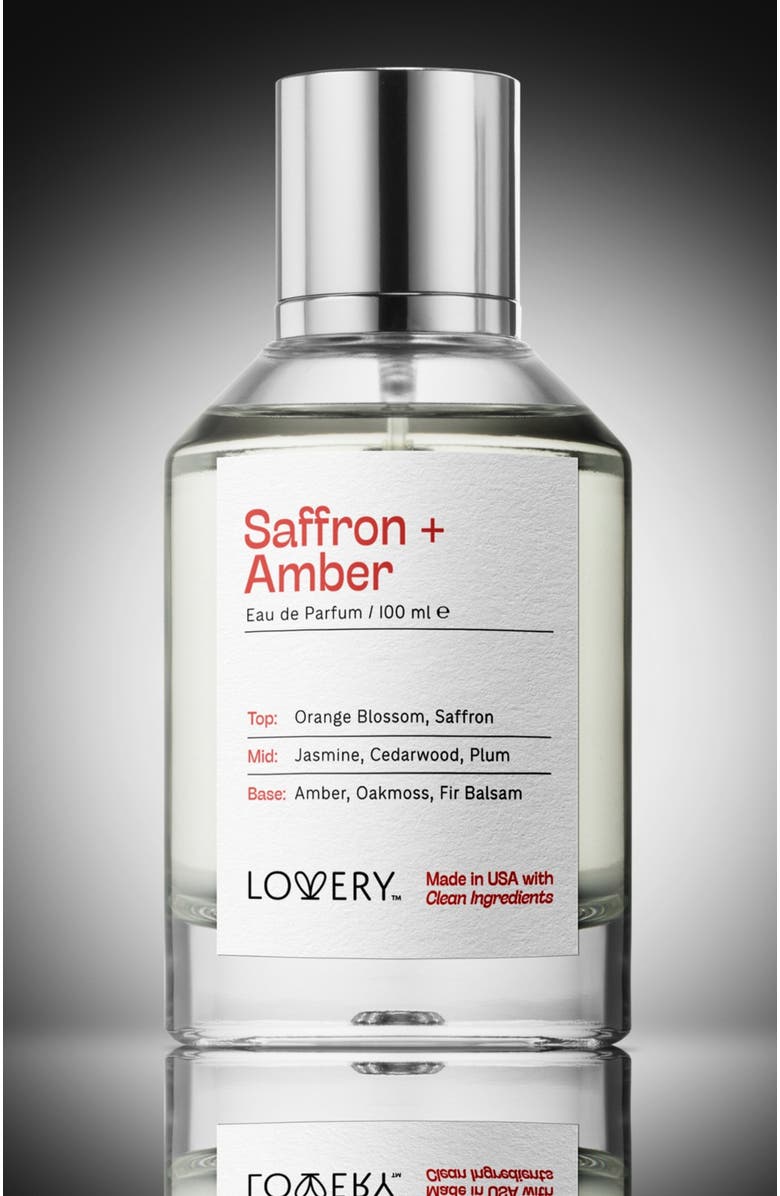 Lovery Saffron and Amber Eau de Parfum, Made in USA, 3.4 oz, Alternate, color, Silver, White, Cream, Black