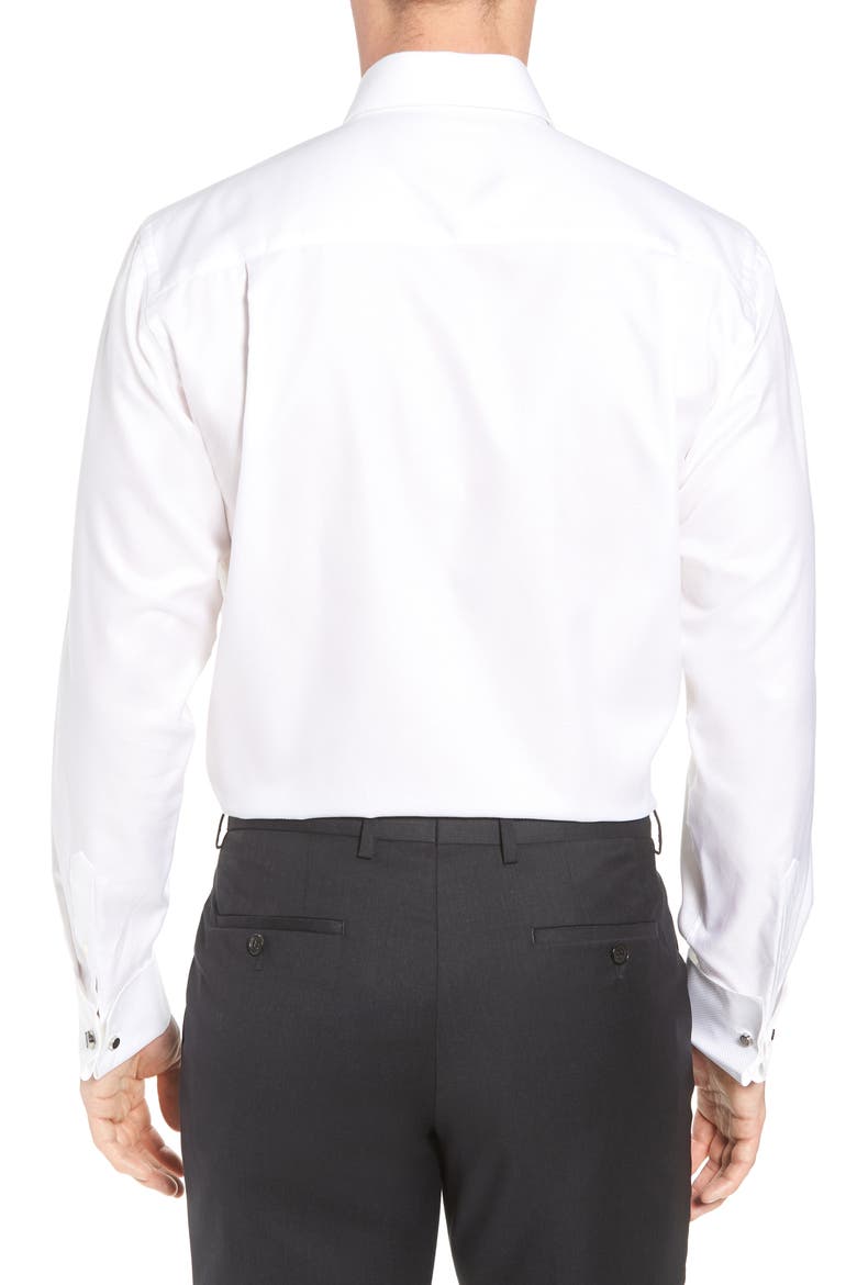 Regular Fit Boxed French Cuff Tuxedo Shirt, Alternate, color, WHITE / WHITE