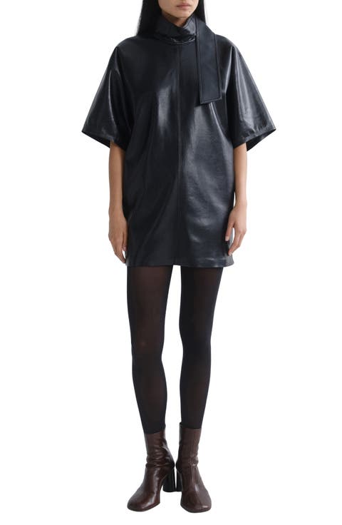 Kembra Recycled Leather Blend Shift Minidress