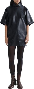 AGOLDE Kembra Recycled Leather Blend Shift Minidress