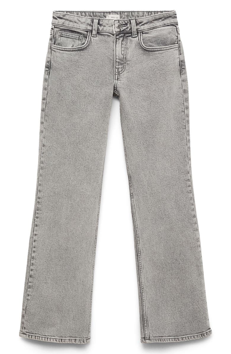 MANGO TEEN Frayed Butterfly Straight Leg Jeans, Alternate, color, Denim Grey