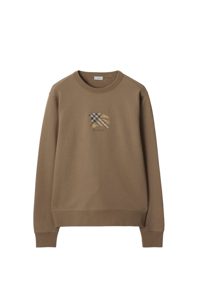 Burberry Knight Check Cotton Sweatshirt, Alternate, color, Clay Brown