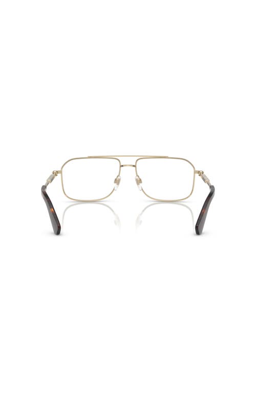 Burberry 56mm Rectangle Optical Glasses In Gold