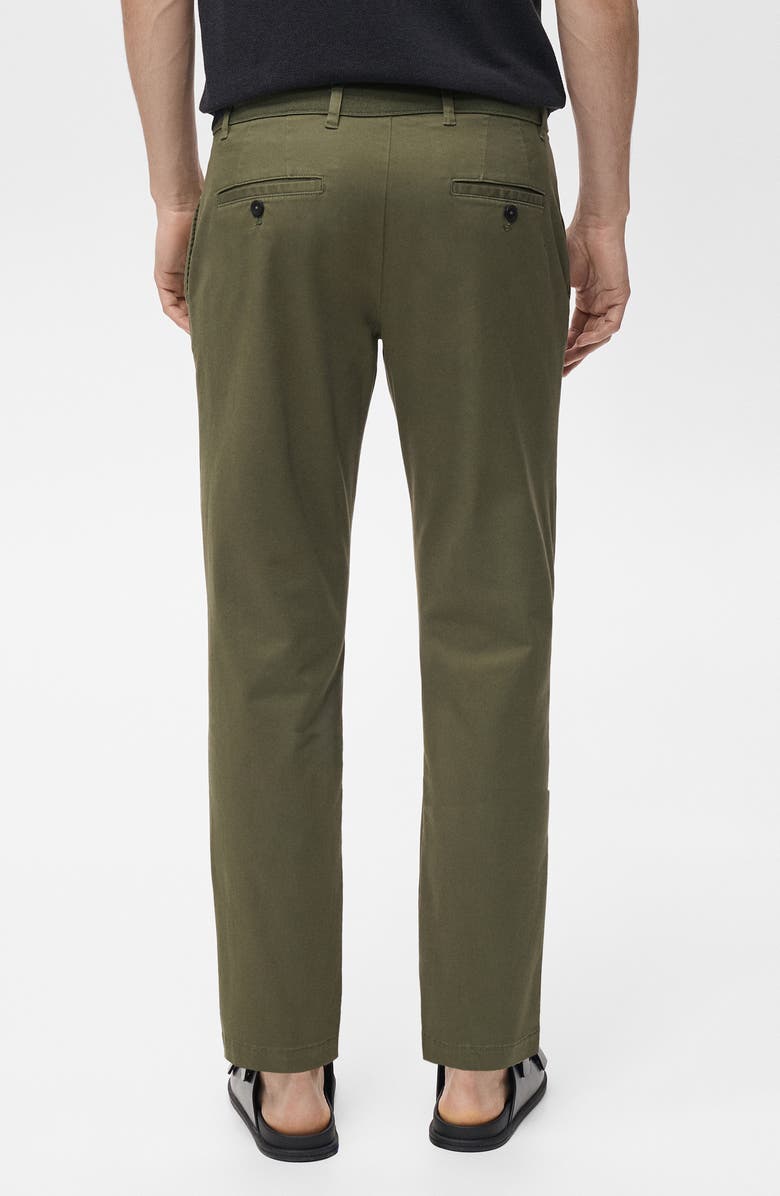 MANGO Prato Crop Tapered Stretch Cotton Chinos, Alternate, color, Khaki Green