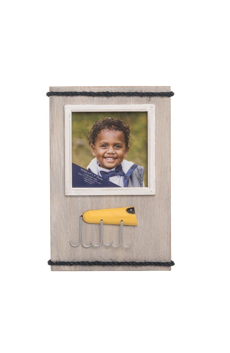 Beachcombers Lure 4X4 Wood Photo Frame Picture Holder, Main, color, Beige