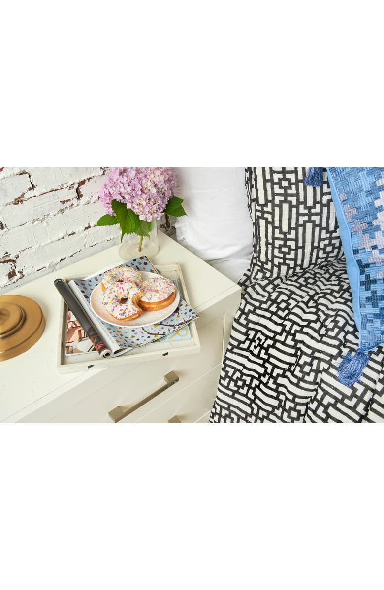 carol & frank 26" x 26" Naya Geometric Cotton Euro Sham - Machine Washable, Alternate, color, Black