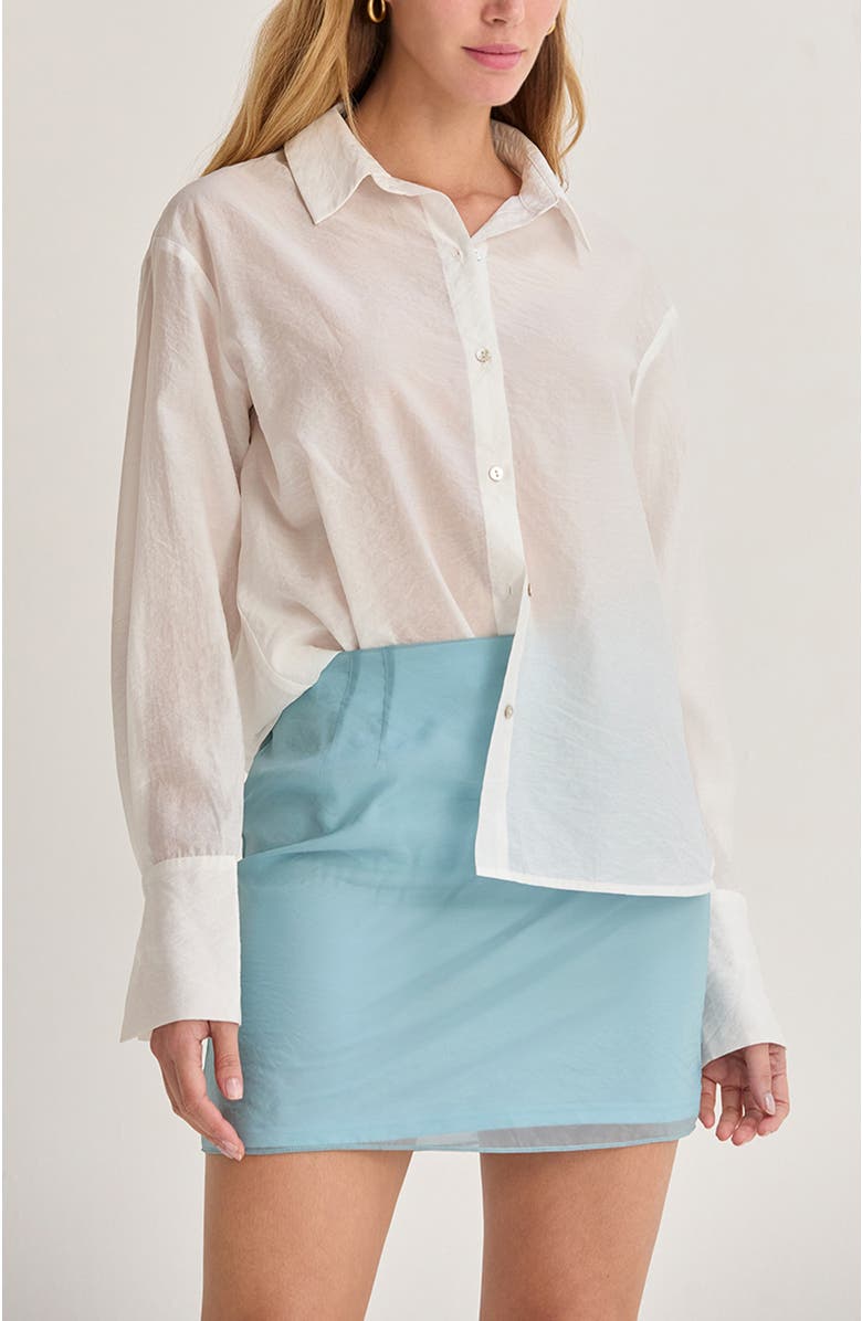 CRESCENT Organza Mini Skirt, Alternate, color, Light Blue