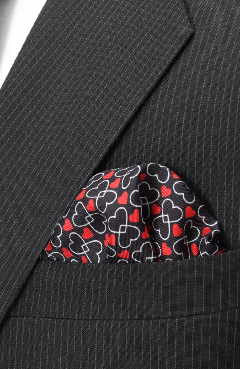 Cufflinks, Inc. Intertwined Hearts Silk Pocket Square, Alternate, color,
