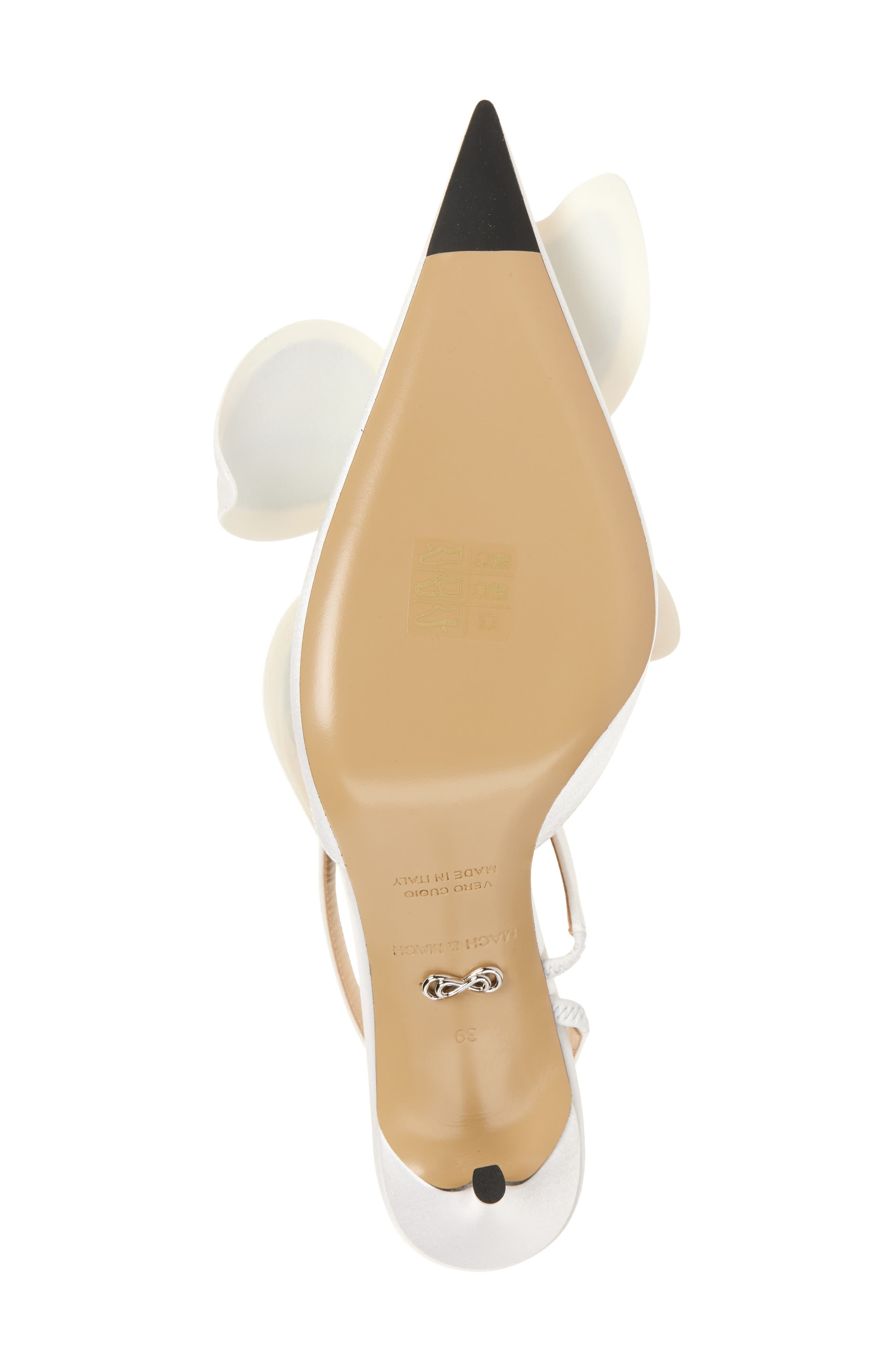 Mach & Mach Orchid Slingback Pump, Alternate, color, White