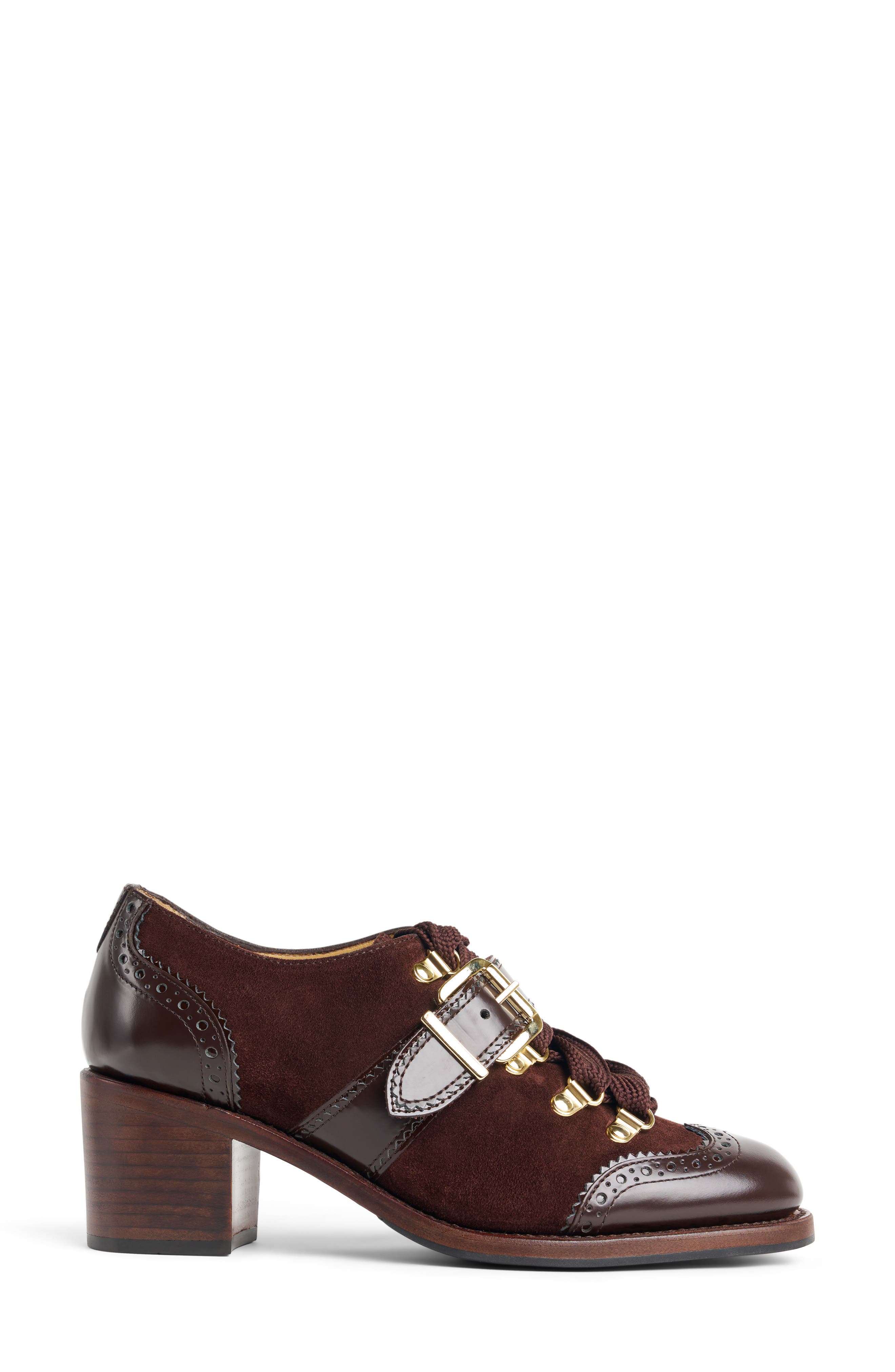 Mrs. Logan Mid Heel Pump, Alternate, color, CHOCOLATE