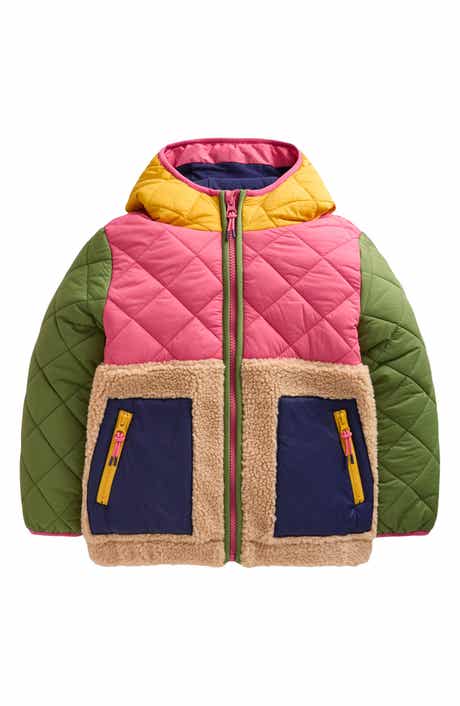 Mini Boden Kids' Mixed Media Hooded Jacket
