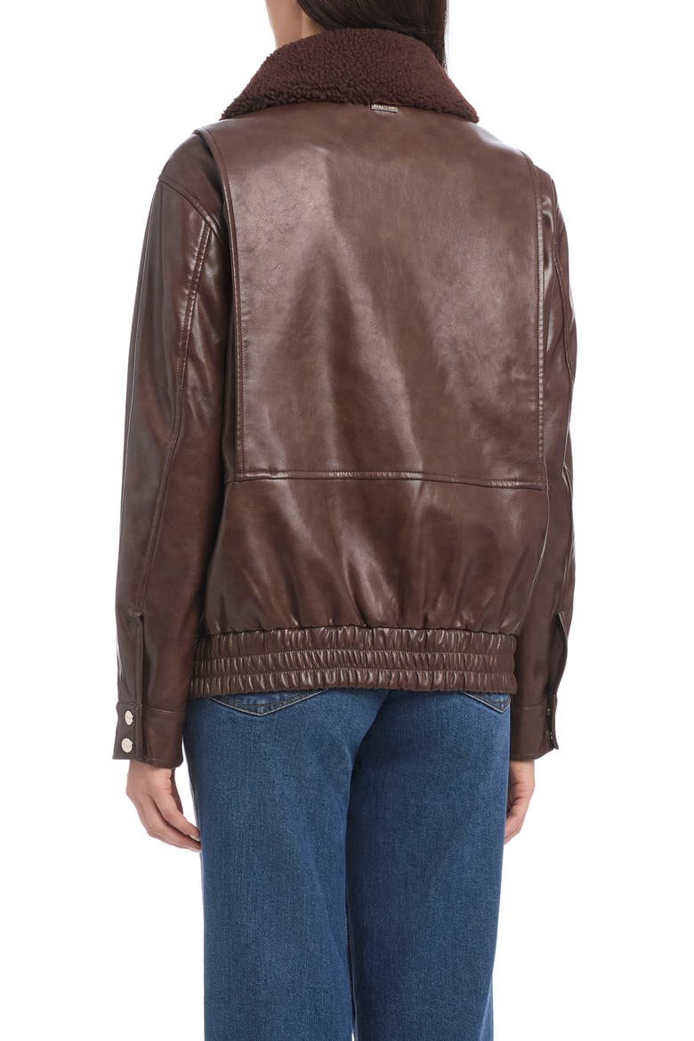 Faux Leather Bomber Jacket, Alternate, color, DISTRESSED MOCHA