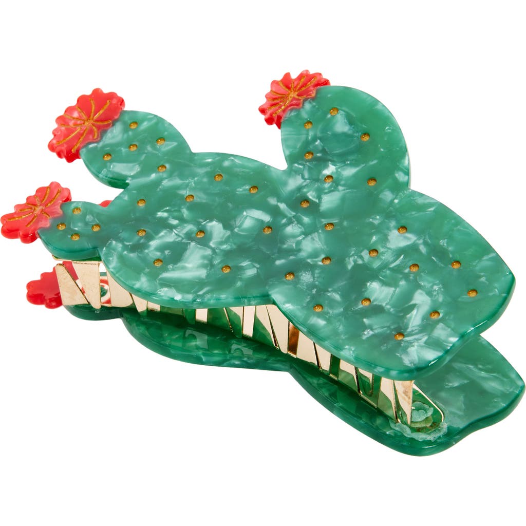 Solar Eclipse Prickly Pear Cactus Claw Clip In Green