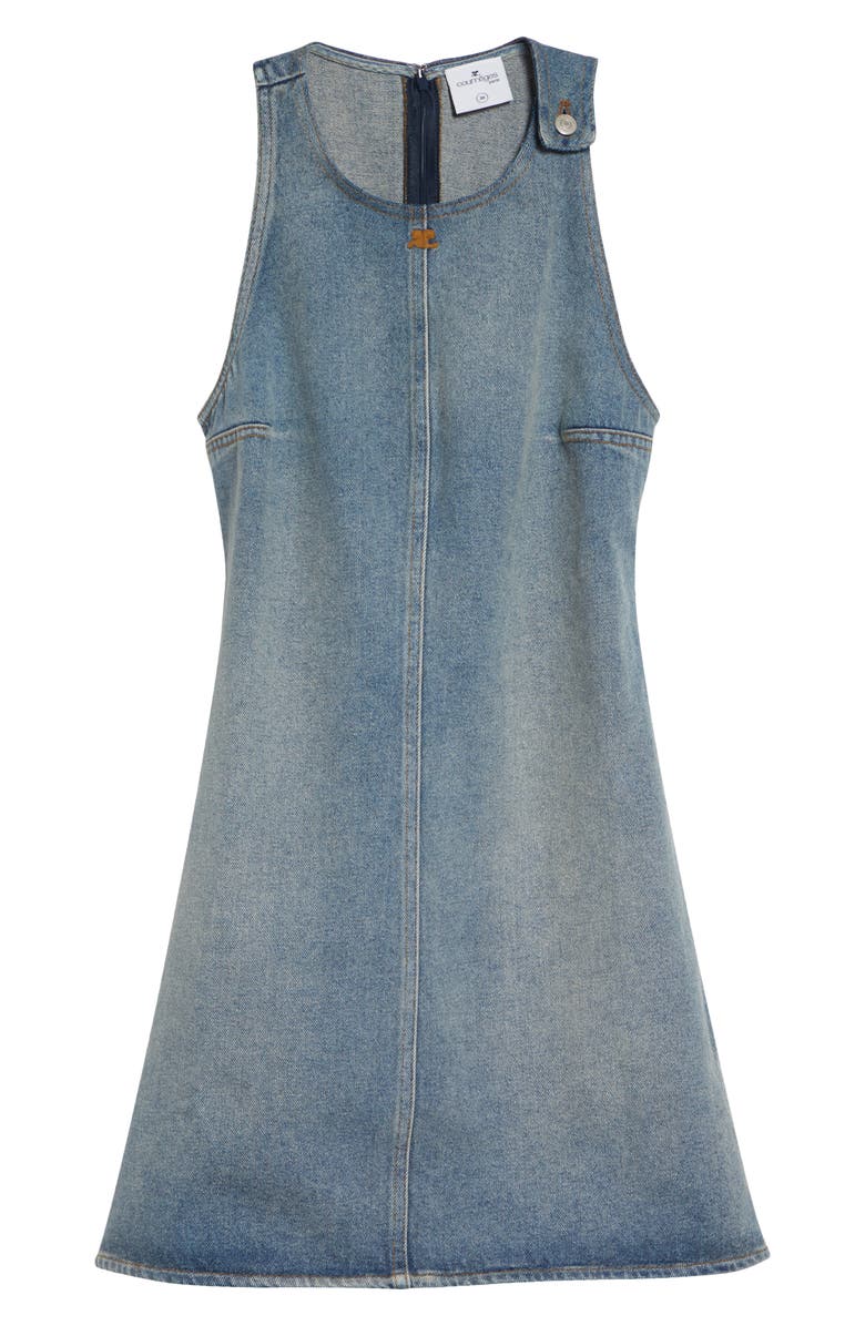 Courrèges Heritage Denim A-Line Dress, Alternate, color, Denim Bleu Delave