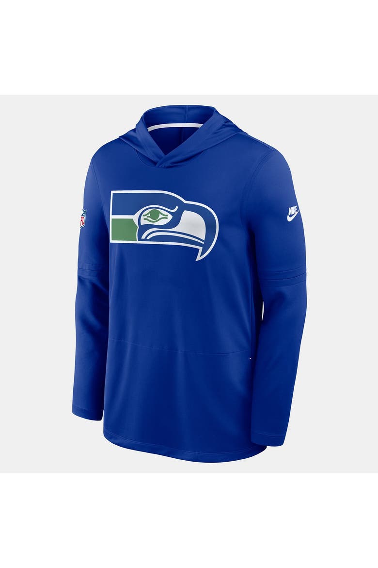Men's Nike Royal Seattle Seahawks Sideline Alternate Lightweight Long Sleeve Hooded Dri-FIT T-Shirt, Alternate, color, Royal