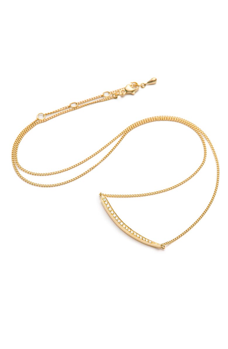 Eloise Jewelry Crescent Moon Necklace with Gemstone, Main, color, Diamond