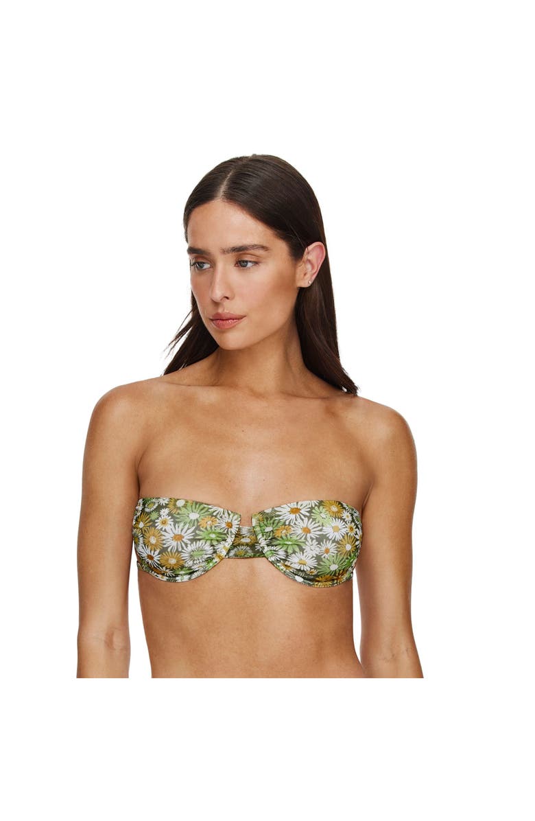 Flirtt Gottex Gardenia Underwire Bandeau Bikini Top, Main, color, Green