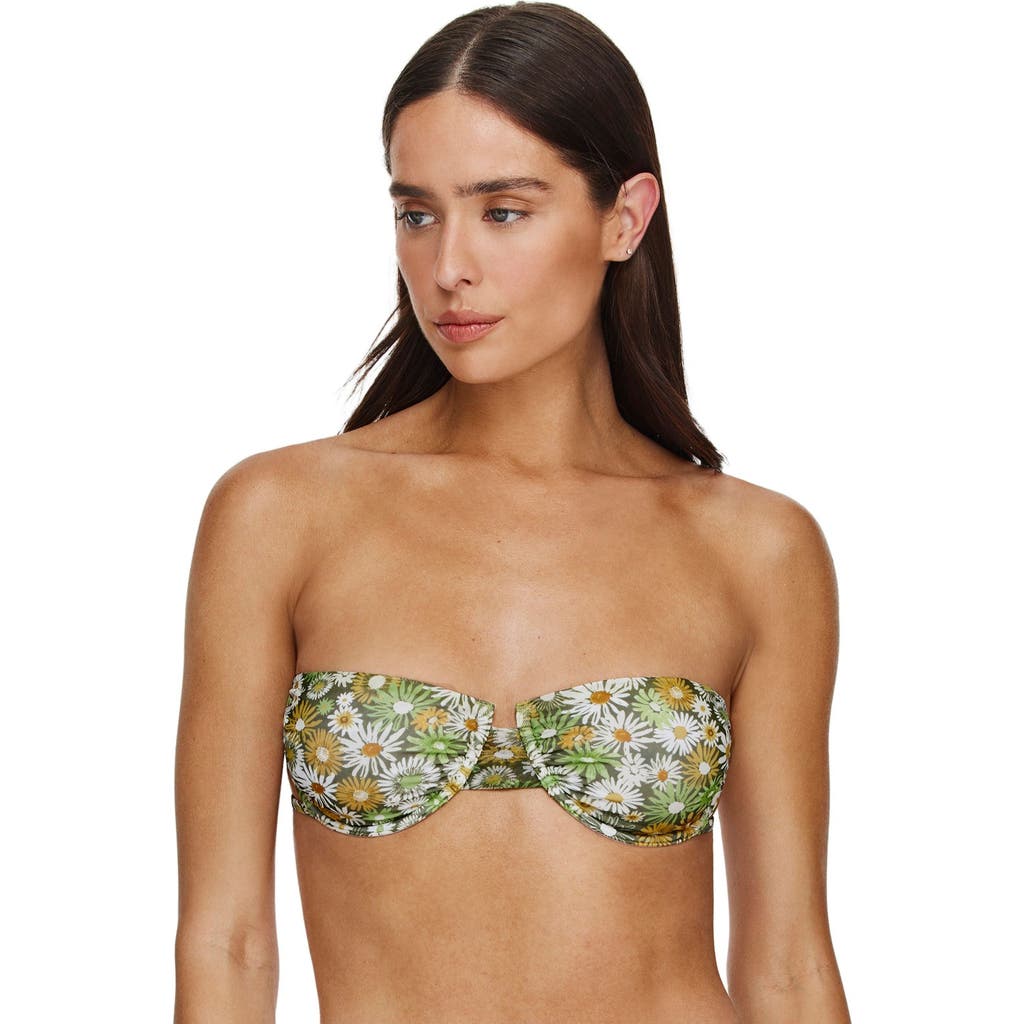 Flirtt Gottex Gardenia Underwire Bandeau Bikini Top In Green