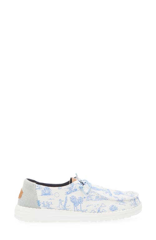 Hey Dude Wendy Desert Slip-on Moc Toe Shoe In Desert Cream/blue