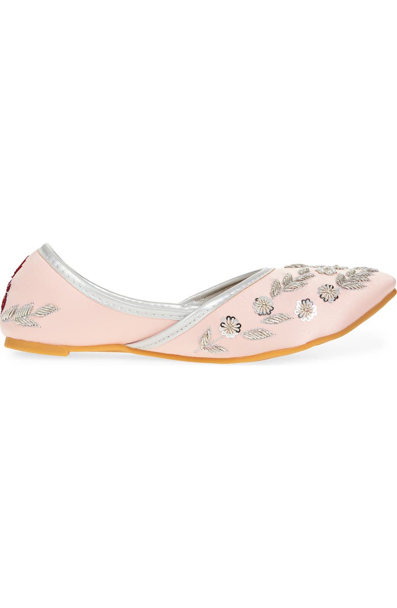 FUCHSIA Amira Floral Embroidered Jutti Flat, Alternate, color, Rosegold