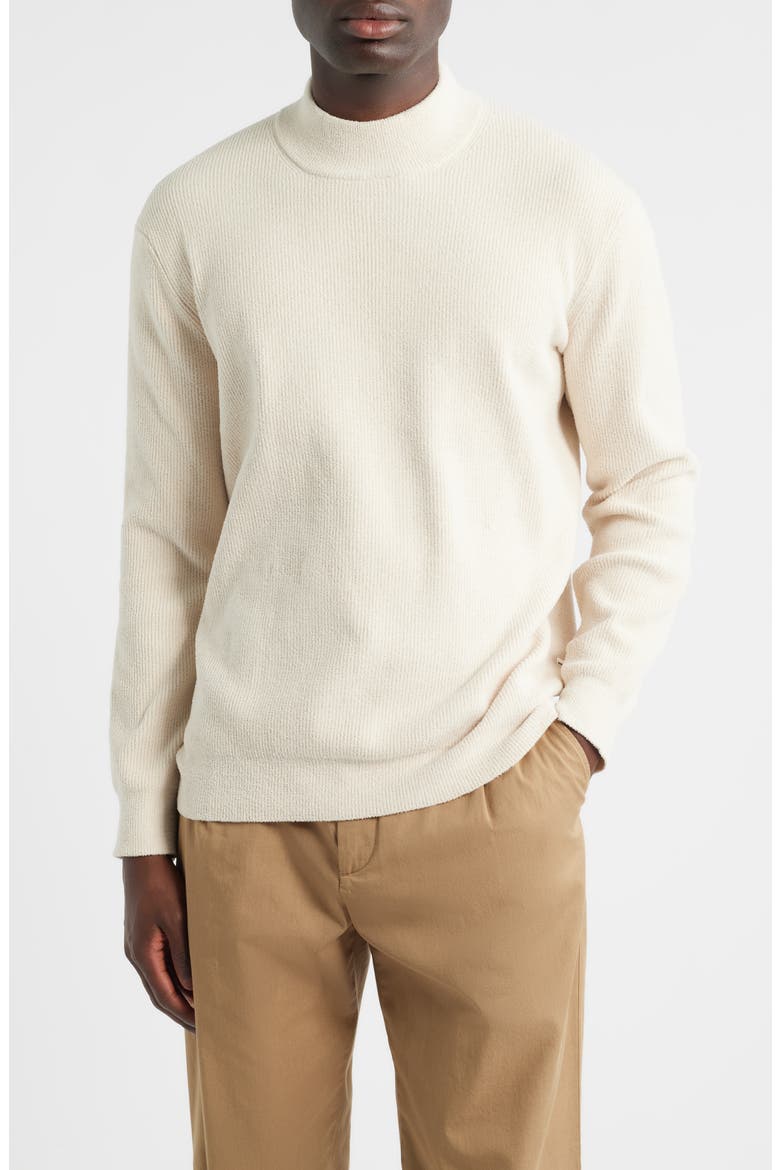 Davy 6429 Ribbed Mock Neck Sweater, Main, color, IVORY