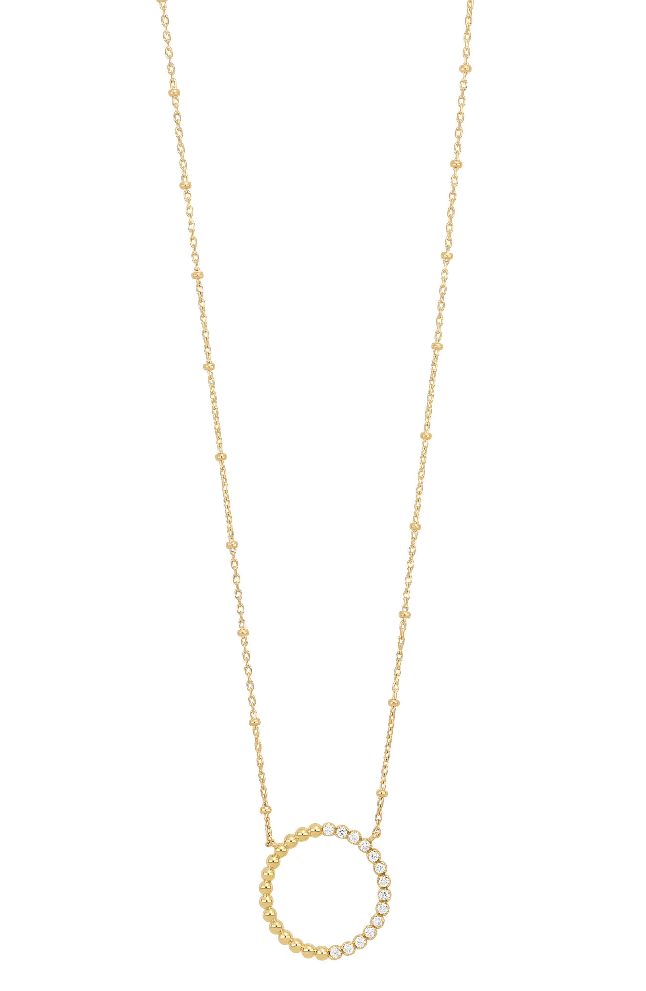 Bony Levy Monaco Half Diamond Circle Pendant Necklace