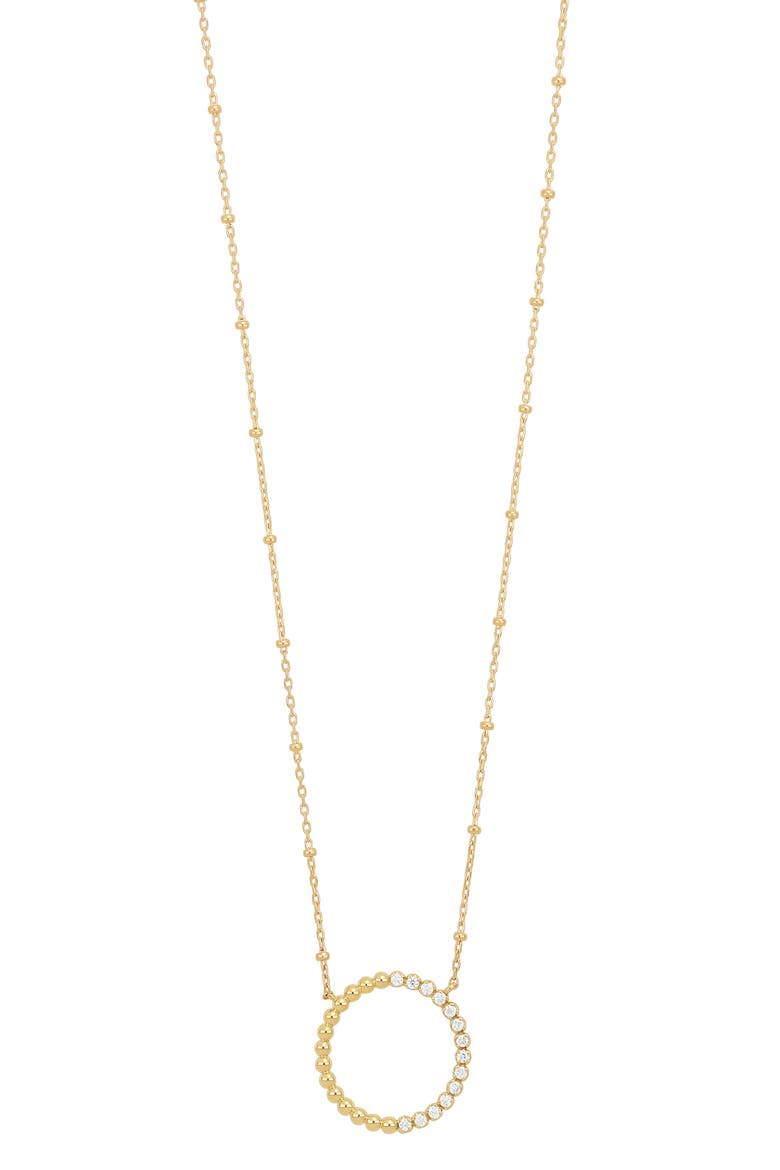 Monaco Half Diamond Circle Pendant Necklace, Main, color, 18K YELLOW GOLD