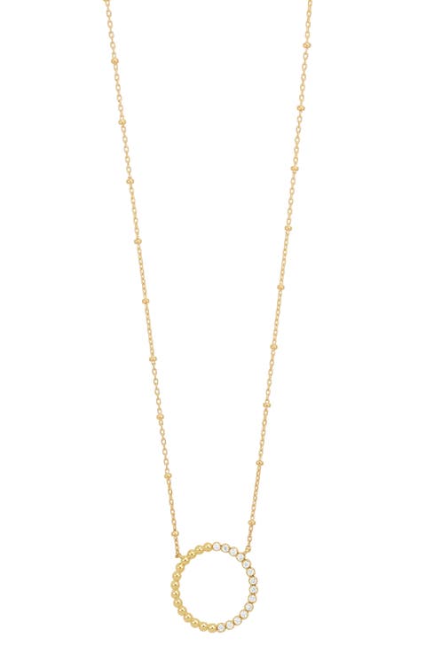 Monaco Half Diamond Circle Pendant Necklace