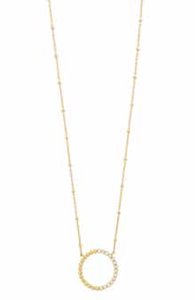 Bony Levy Monaco Half Diamond Circle Pendant Necklace