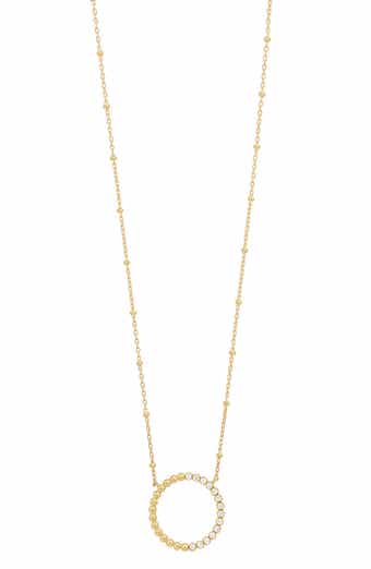 Bony Levy Monaco Half Diamond Circle Pendant Necklace