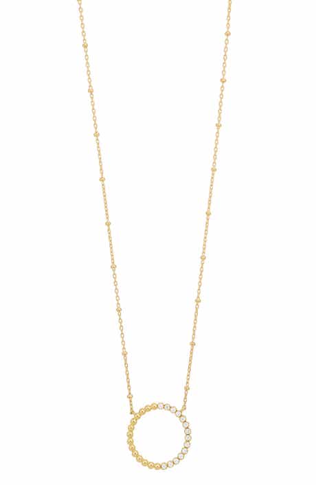 Bony Levy Monaco Half Diamond Circle Pendant Necklace