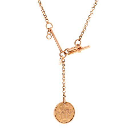 Ex-Libris Pendant Necklace 18K Rose Gold with Diamond Small