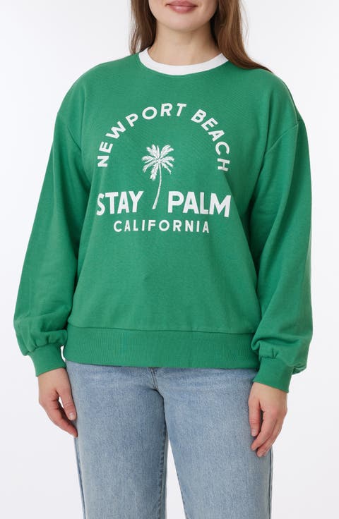 Millie Beach Terry Ringer Crewneck Sweatshirt