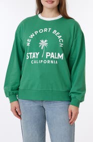 C & C California Millie Beach Terry Ringer Crewneck Sweatshirt