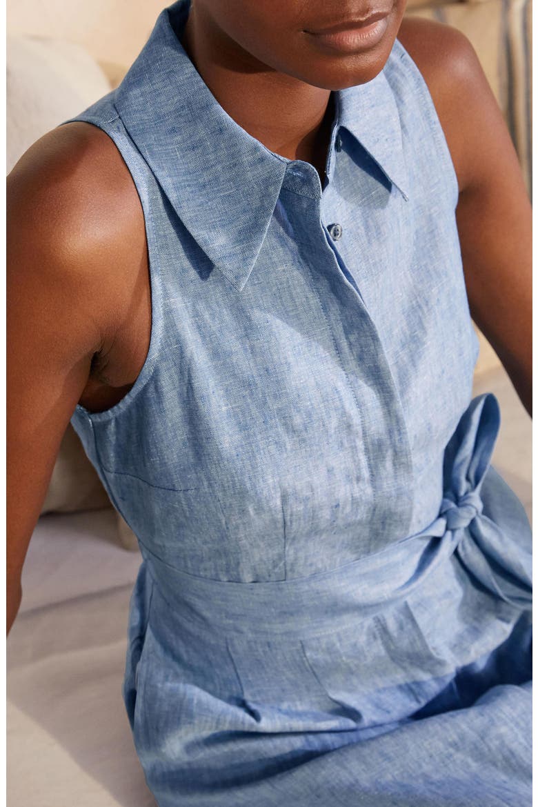 Kate Sleeveless Linen Midi Shirtdress, Alternate, color, CHAMBRAY