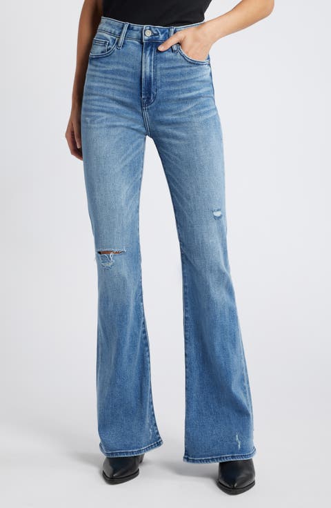 Ripped High Waist Flare Jeans