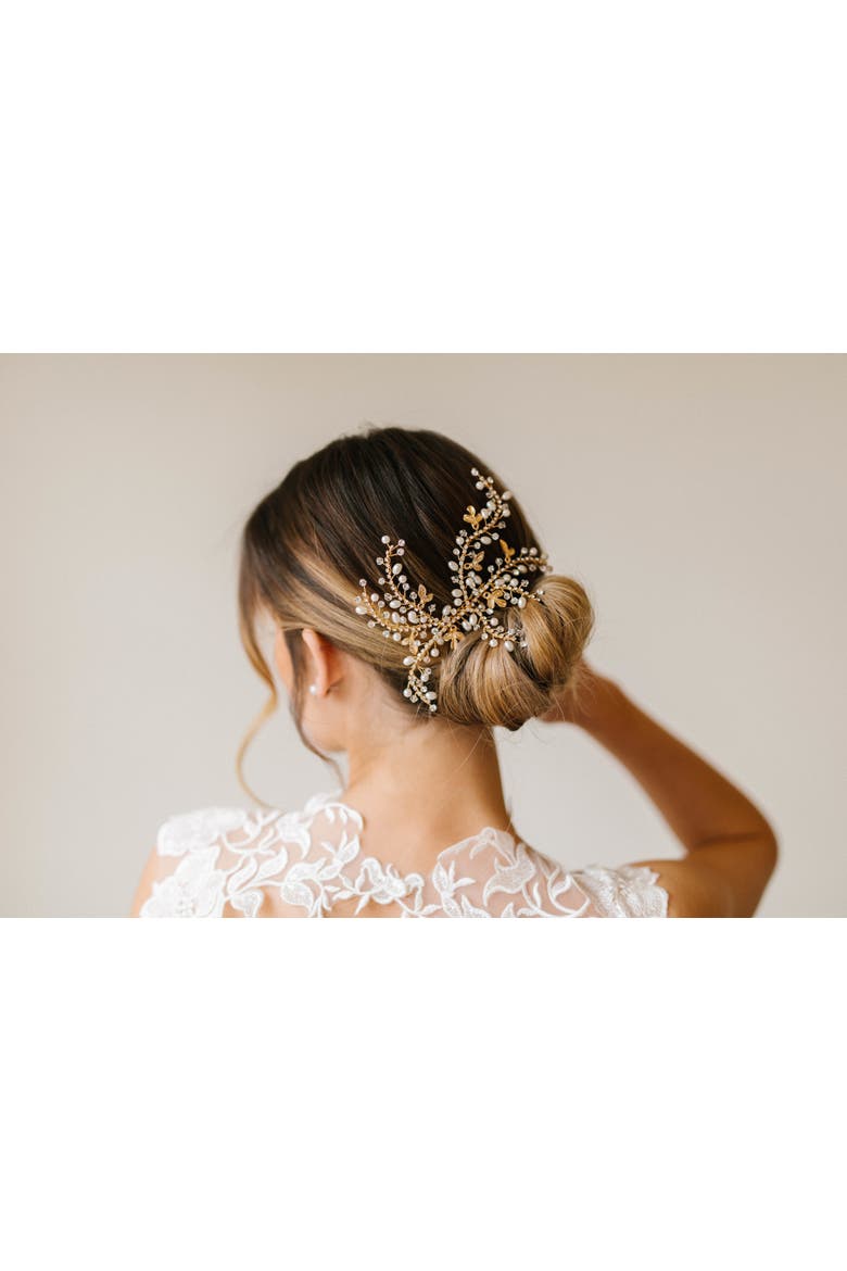 Indie Bridal Comb, Alternate, color, Gold