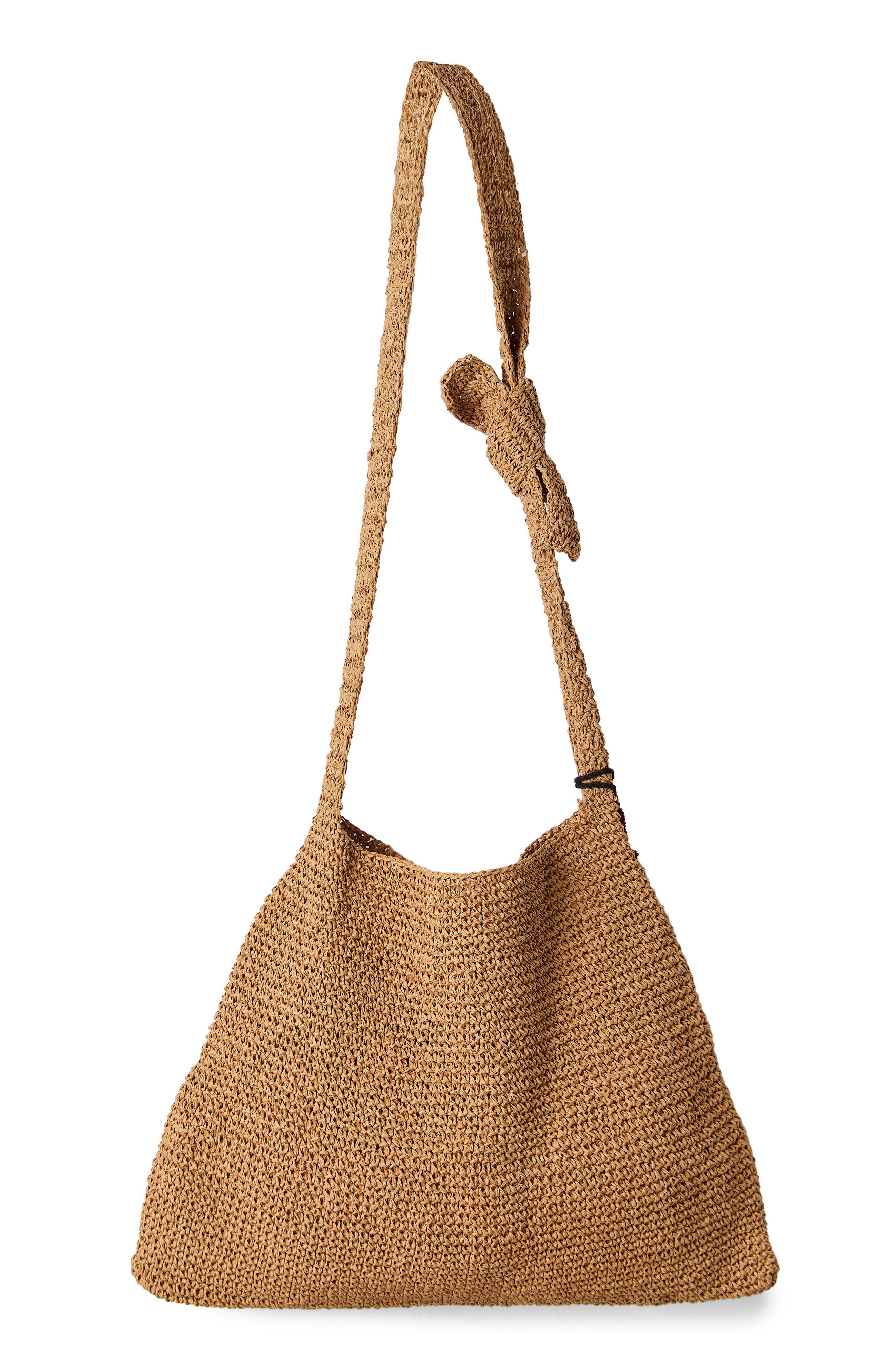 Free People Coastal Crush Straw Tote, Alternate, color, Natural
