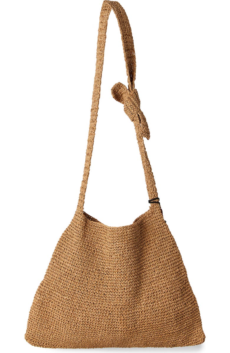Free People Coastal Crush Straw Tote, Alternate, color, Natural