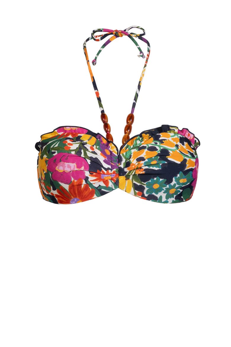 Alexis Beaded Halter Bikini Bikini Top, Alternate, color, Gardenia