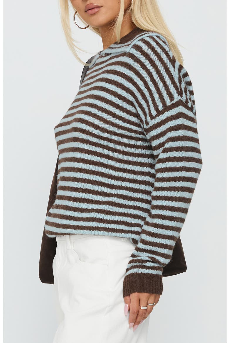 Moon Went Dark Sweater, Alternate, color, BLUE/ BROWN STRIPE