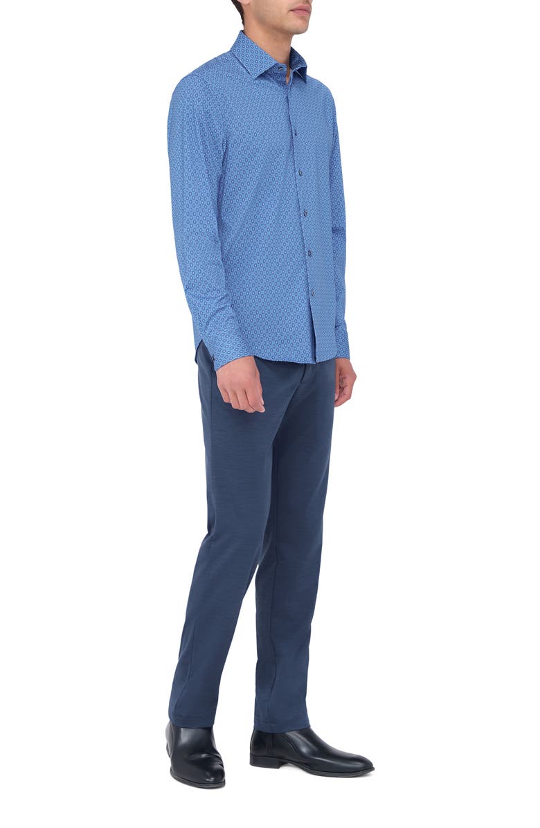 Bugatchi James OoohCotton<sup>®</sup> Geo Print Button-Up Shirt, Alternate, color, Orchid