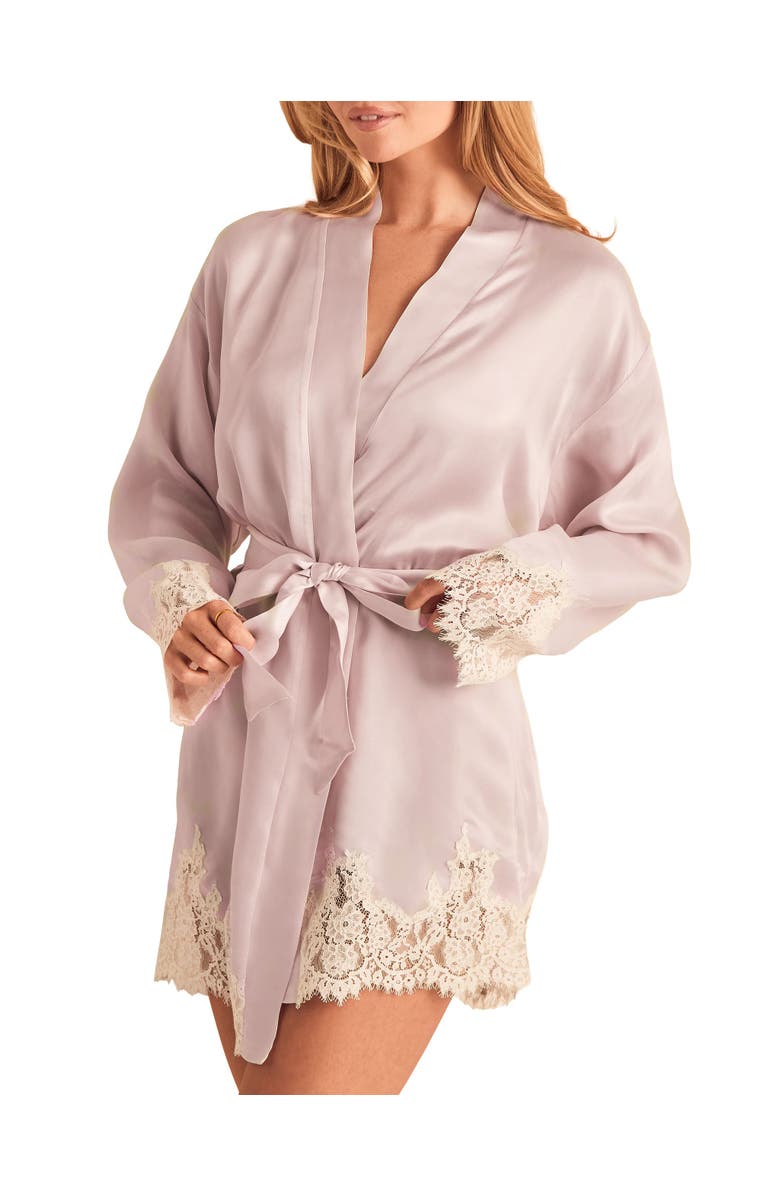 Adore Me Vegan Atelier Collection Silk Robe, Alternate, color, Light Pink