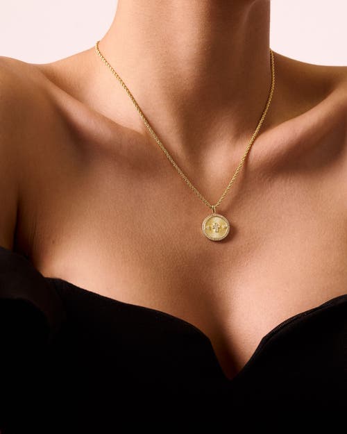 Electric Picks Guardian Cross Coin Necklace In Gold